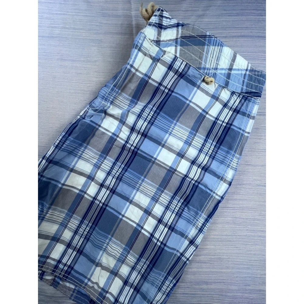 Polo Ralph Lauren Mens Blue Plaid Swim Trunks Board Shorts Size 40 RN41381